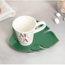 Чайная пара «Мама» кружка 100мл блюдце 7603324